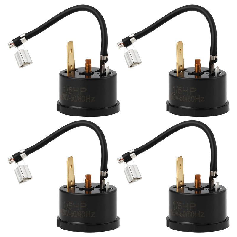 OTOTEC Thermal Overload Protection for Fridge 1/5 HP 150 W Pack of 4 Compatible with 1/5 HP Compressors Automatic Reset 1/5HP