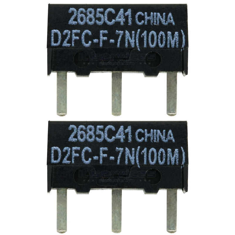 2 x D2FC-F-7N (100M) Micro Switch Repair Kit/Repair Kit Suitable for Logitech, Razer, Roccat, SteelSeries and More Mice D2FC-F-7N(100M) - 100 million clicks 2 Stück