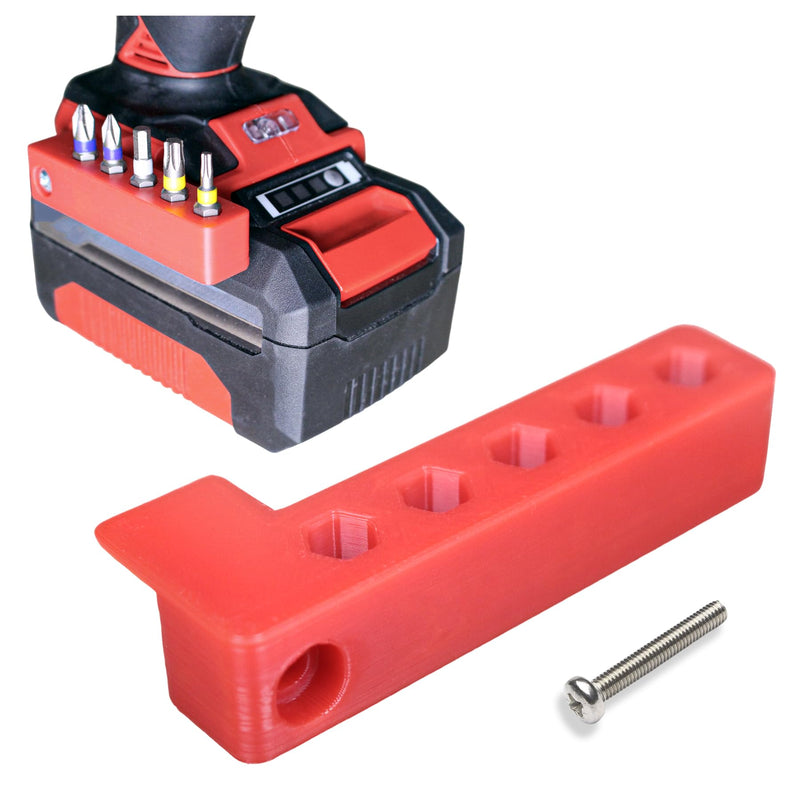 [Australia - AusPower] - Decoralin Magnetischer Bithalter Kompatibel mit Einhell Schlag- & Kombibohrmaschinen - Hält bis zu 5 Bits - Rot (rechte Seite) Rechte Seite 