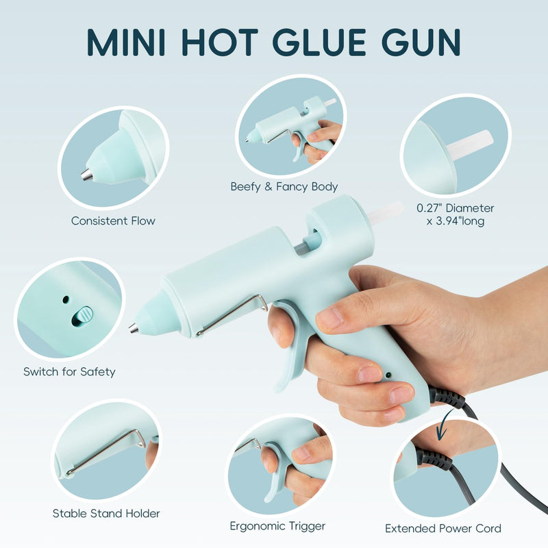 [Australia - AusPower] - Hot Glue Gun, Mini Hot Glue Gun Kit with 30 Glue Sticks, Consistent Flow, Fast Heating& Ergonomic Design for School Arts& Crafts, DIY Projects and Home Repairs& Decoration 20W Hot Glue Gun 