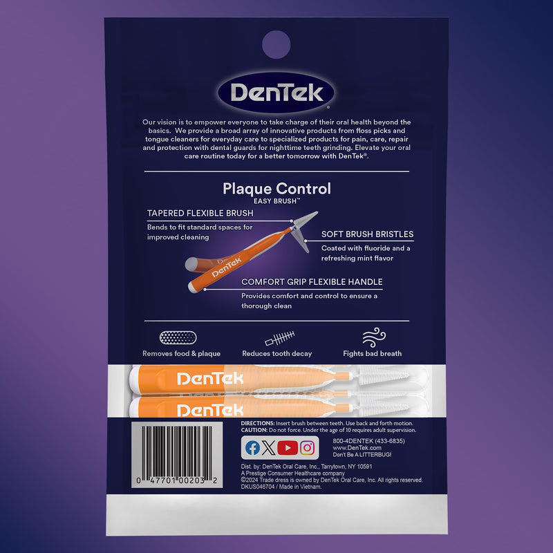 [Australia - AusPower] - DenTek Easy Brush Advanced Clean Interdental Cleaners, Standard, 16 Count, 6 Pack 16 Count (Pack of 6) 