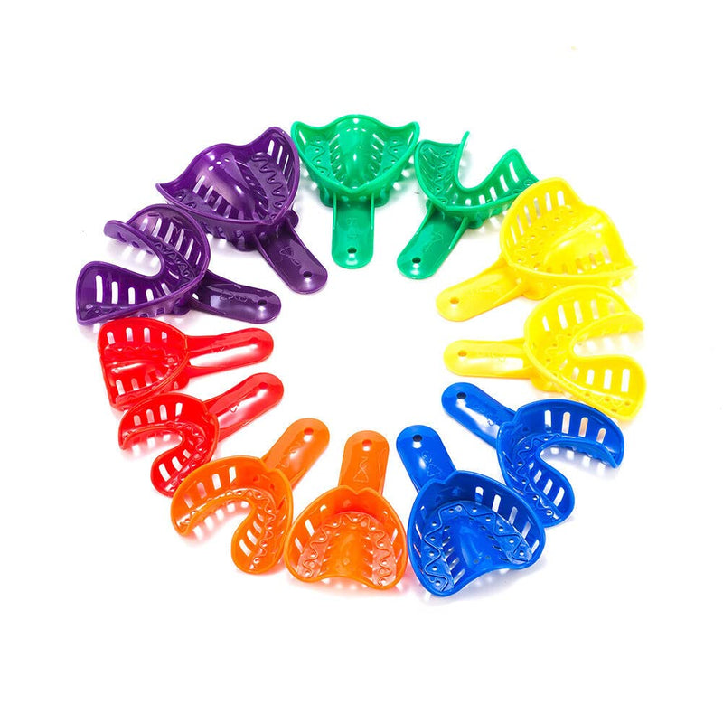 [Australia - AusPower] - Dental Impression Trays Perforated Plastic Materials Teeth Holder for Adult/Children Orthodontics Upper & Lowe 12pcs 