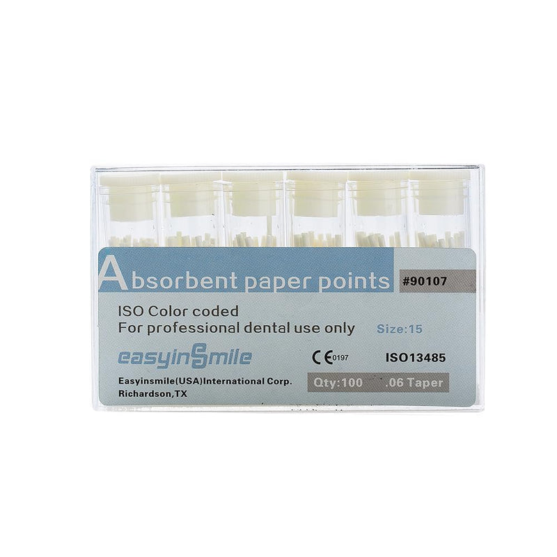 [Australia - AusPower] - Dental Absorbent Paper Points Color Coded .02/.04/.06 Tapper For Root Canal Endodontic (.06 Taper, 15) .06 Taper #15 