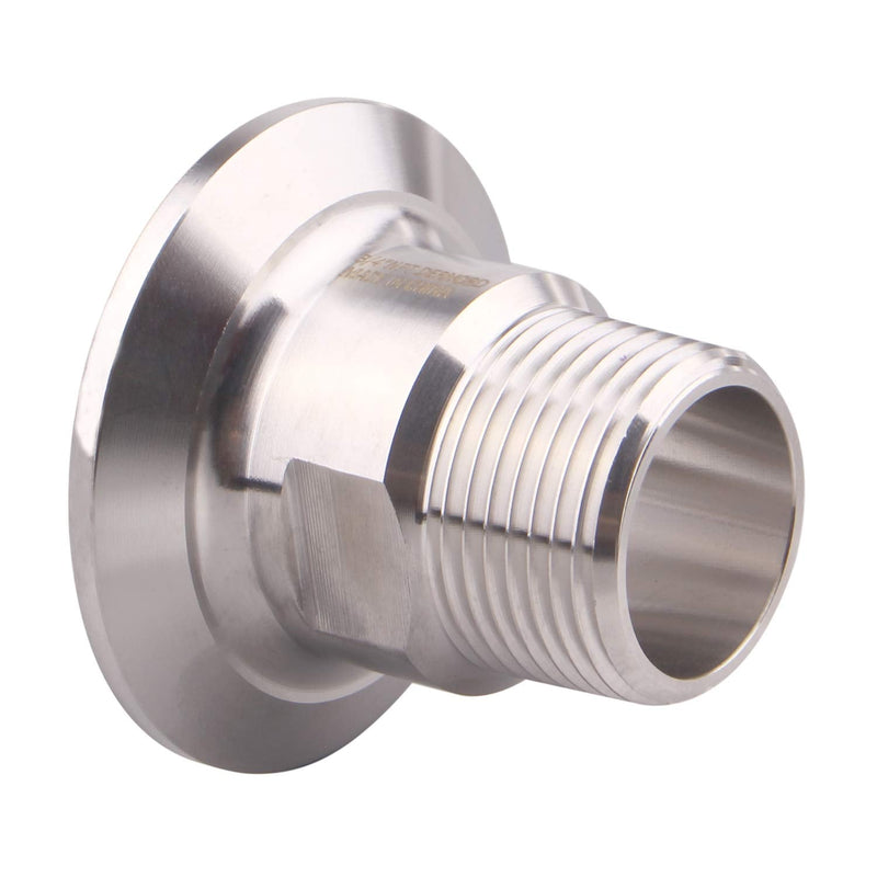 [Australia - AusPower] - DERNORD 1.5 Inch Sanitary Tri Clamp to 3/4" Male Tri Clover 3/4" NPT Male (1.5 inch Tri-clamp) 