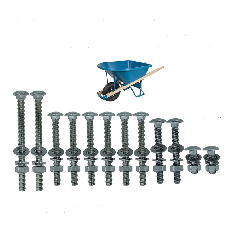 [Australia - AusPower] - (12pcs) 304 Stainless Nuts and Bolts, Wheelbarrow Handles Replacement Kit, Wheelbarrow Parts, Carriage Bolts 