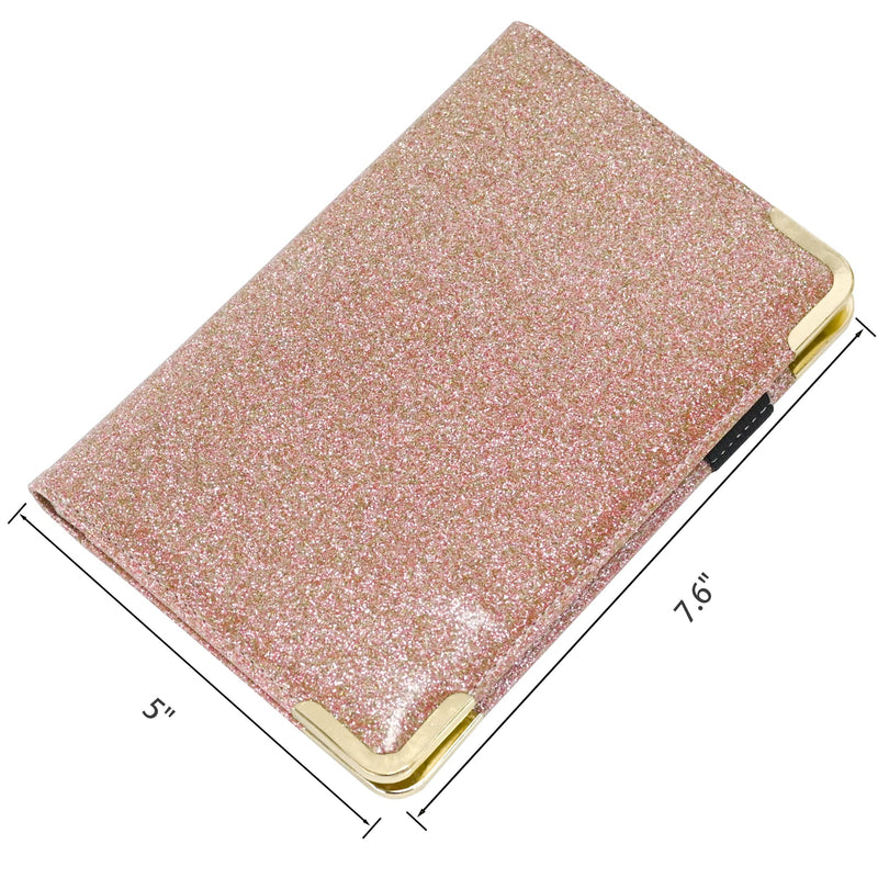 [Australia - AusPower] - Server Book for Waitress Organizer Wallet for Women Cute, Receipt Holder Presenter 5 Pockets Waiter Accessories (Glitter Rose)) Sparkling Pink 