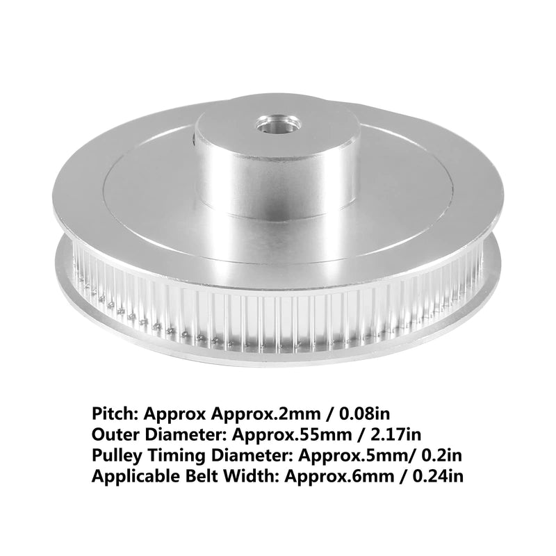 [Australia - AusPower] - DIANN 80T Pulley Synchronous Wheel 5mm Bore GT2 Timing Belt Pulley 80 Teeth Compatible with Voron 2.4 3D Printer 6mm Width Belt Silver 