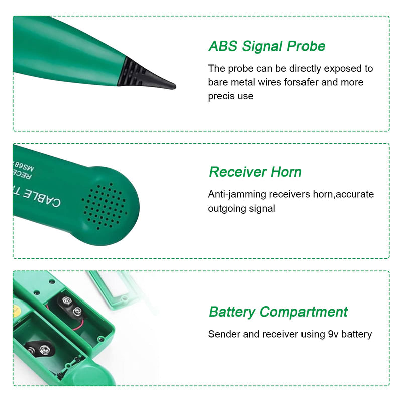 [Australia - AusPower] - DIFCUL Cable Tracker, Cable Break Detector, MS6812 Telephone Line Tracker, Professional Network Cable Tester, Cable Tracker for Passage of Test Circuit and Checking Cables 