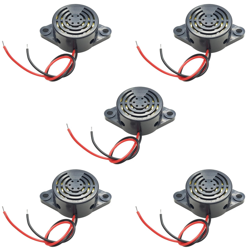 [Australia - AusPower] - 12V, 3-24V Active Piezoelectric Buzzer for Arduino, ESP32, ESP8266, Raspberry Pi, 5 Pieces 