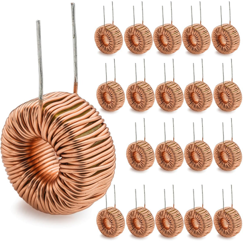 [Australia - AusPower] - 20 Pcs Toroid Core Inductor Copper Wire Wind Wound 100uH 6A Coil for LM2596-100uH 