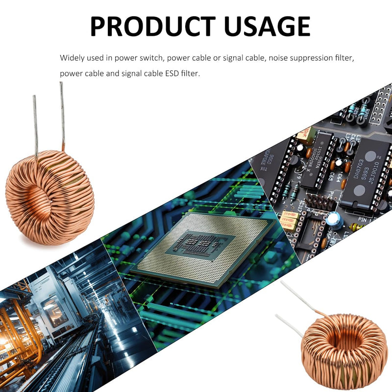 [Australia - AusPower] - 20 Pcs Toroid Core Inductor Copper Wire Wind Wound 100uH 6A Coil for LM2596-100uH 