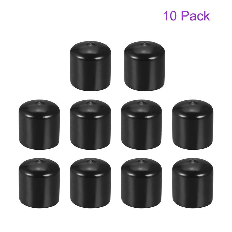 [Australia - AusPower] - DMiotech 10 Pack 30mm ID Black Screw Thread Protectors Rubber End Caps Bolt Covers for Screw Bolt Furniture Pipe 