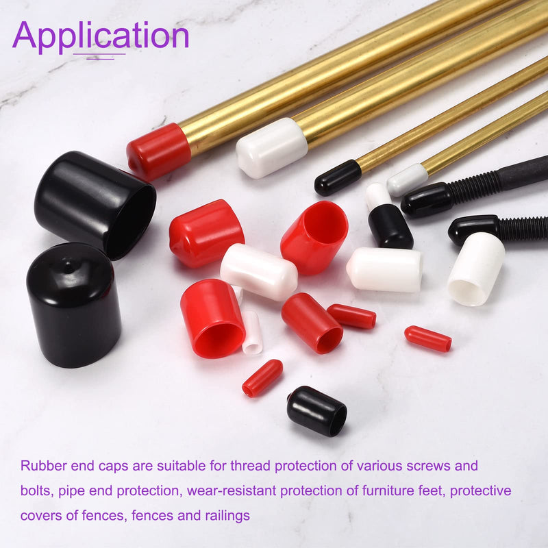 [Australia - AusPower] - DMiotech 20 Pack 1/4"(6mm) ID Black Screw Thread Protectors Rubber End Caps Bolt Covers for Screw Bolt Furniture Pipe 1/4" 