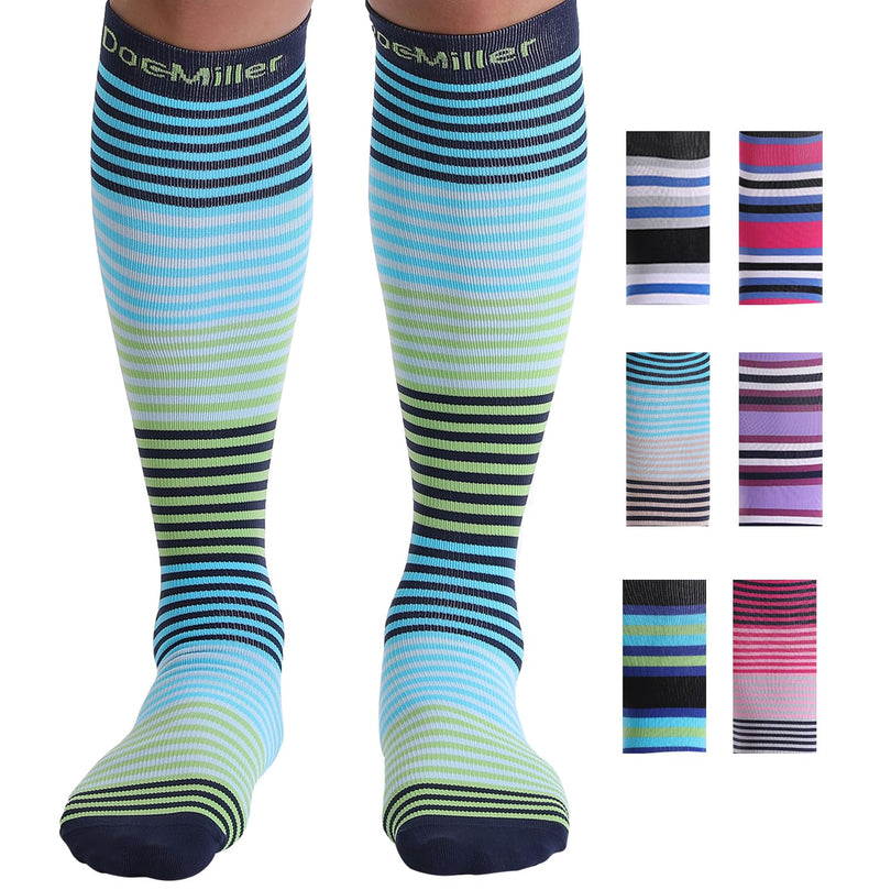 [Australia - AusPower] - Doc Miller Compression Socks for Women & Men - Knee High Support, 15-20mmHg, Medical Grade, Size - Ideal for Sport, Travel, Nurse, Pregnancy & Varicose Veins, 1 Pair 3X-Large Bright Green 