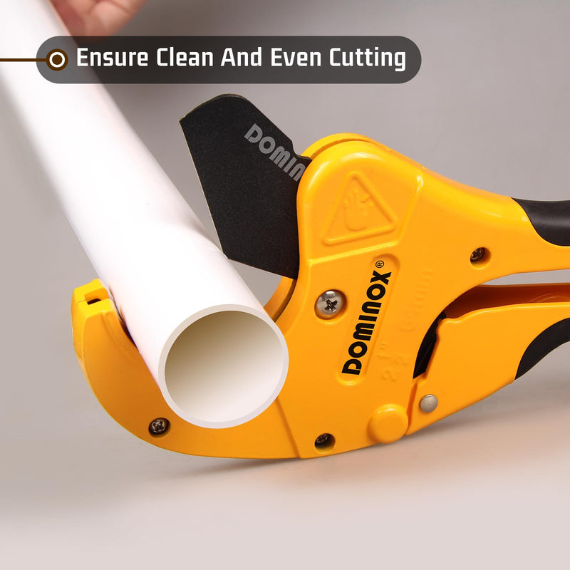 [Australia - AusPower] - DOMINOX 2-1/2'' O.D. DM-317-64 Pipe Cutter, Professional Cutting PEX, PVC, and PPR Pipe, Etc, SK5 Blade and Aluminum Alloy Body, One-hand Rapid Cutting Tool for the Pipe 2-1/2" 