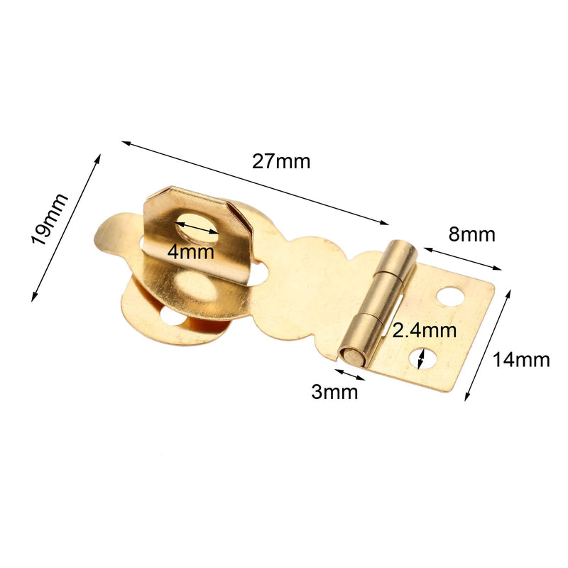 [Australia - AusPower] - dophee 10Pcs Brass Solid Padlock Hasp, Mini Decorative Hasps Buckles with screws for Wooden Box Jewelry Box Wine Gift Case Chest Suitcase, 1.06"x0.75" 