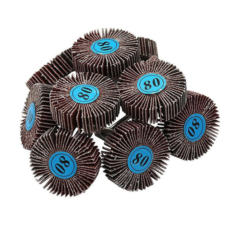 [Australia - AusPower] - Pack of 20 Flap Grinder Abrasive Polishing Wheels 80 Grit Polishing Disc Slat Grinder Sanding Fan Polishing Accessories for Cordless Screwdriver Dremel Rotary Tools 