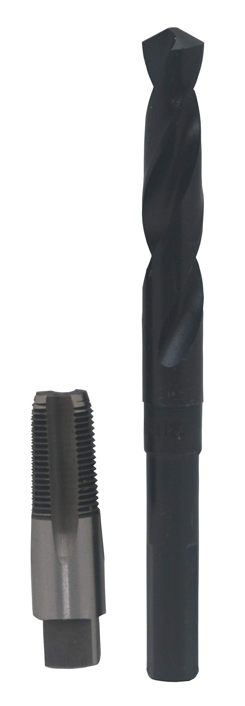 [Australia - AusPower] - Drill America - POU3/8NPTW/DRILL 3/8" Carbon Steel NPT Pipe Tap and 37/64" High Speed Steel Drill Bit Set, POU Series 3/8" NPT 3/8" NPT Tap - 37/64" Drill 