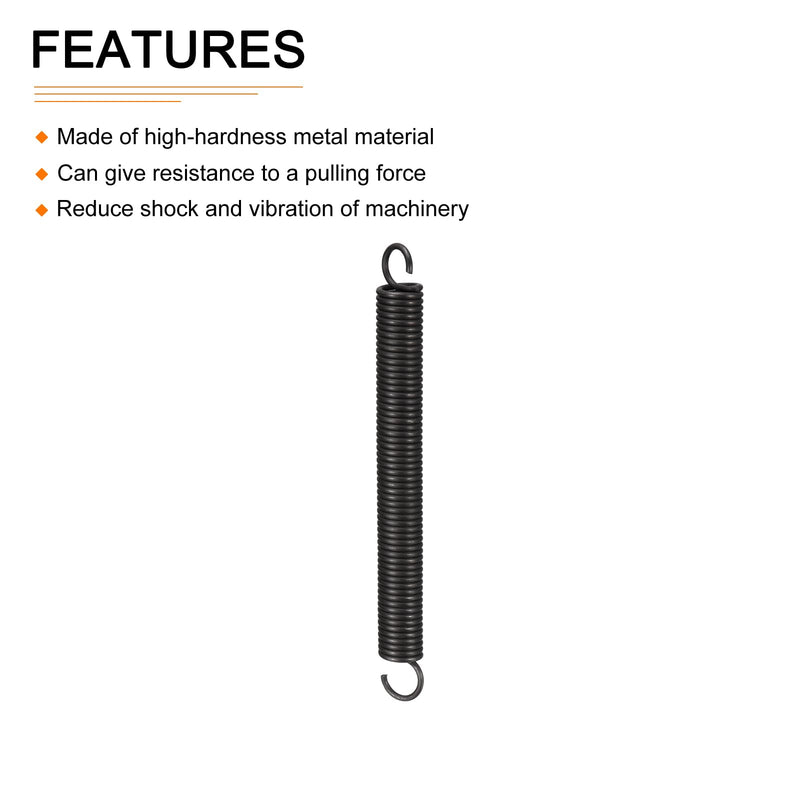 [Australia - AusPower] - 2.5x18x180mm(WxODxL) Extension Spring - 2Pack - Good for Home Repair Machinery - Manganese Steel Extended Compressed Spring - Black 2.5x18x180mm 