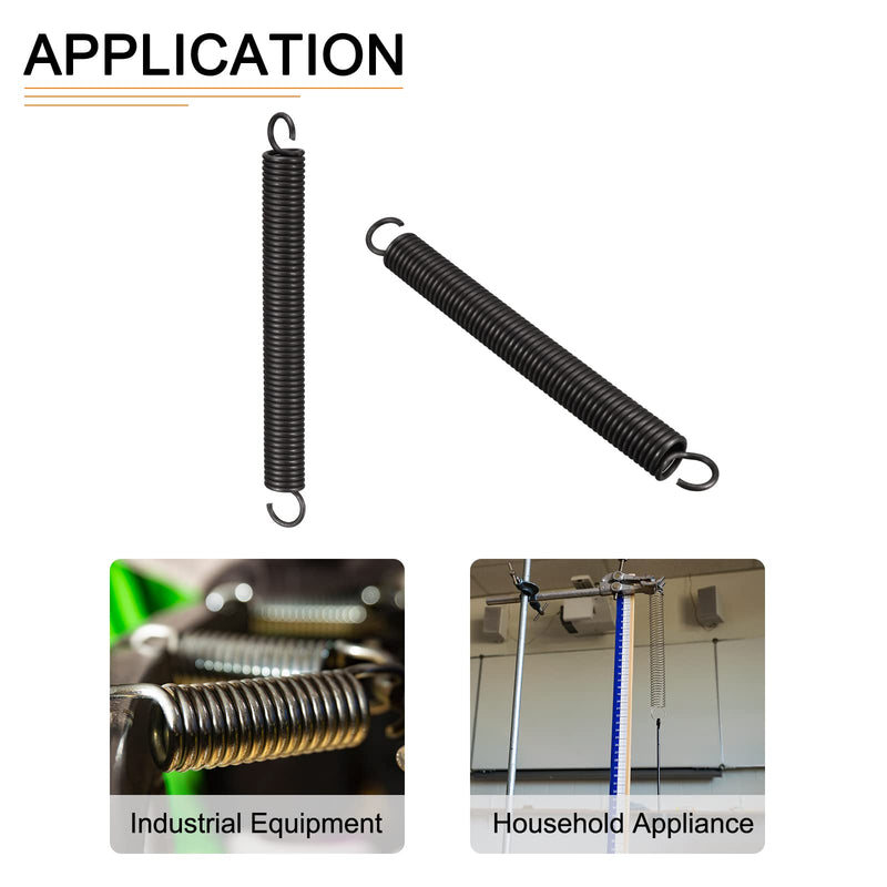 [Australia - AusPower] - 2.5x18x180mm(WxODxL) Extension Spring - 2Pack - Good for Home Repair Machinery - Manganese Steel Extended Compressed Spring - Black 2.5x18x180mm 