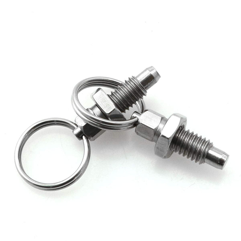 [Australia - AusPower] - 2PCS Non Lock-Out Knob Plunger Stubby Hand Retractable Spring Plunger with Pull Ring 