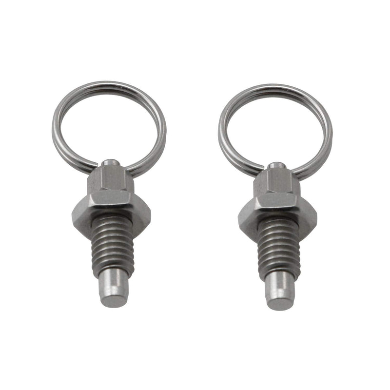 [Australia - AusPower] - 2PCS Non Lock-Out Knob Plunger Stubby Hand Retractable Spring Plunger with Pull Ring 