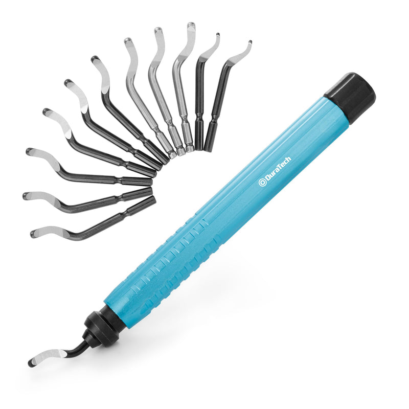 [Australia - AusPower] - DURATECH Deburring Tool with 12-Piece M2 High Speed Steel Blades, 360° Rotation, Ideal for Metal, Aluminum, Copper and PVC Use 