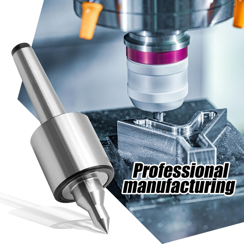 [Australia - AusPower] - MT2 Live Center 2MT 60 Degree Morse Taper 2 Live Center 220 LB Load Capacity Precision 0.000197'' CNC Long Spindle Lathe Tool 