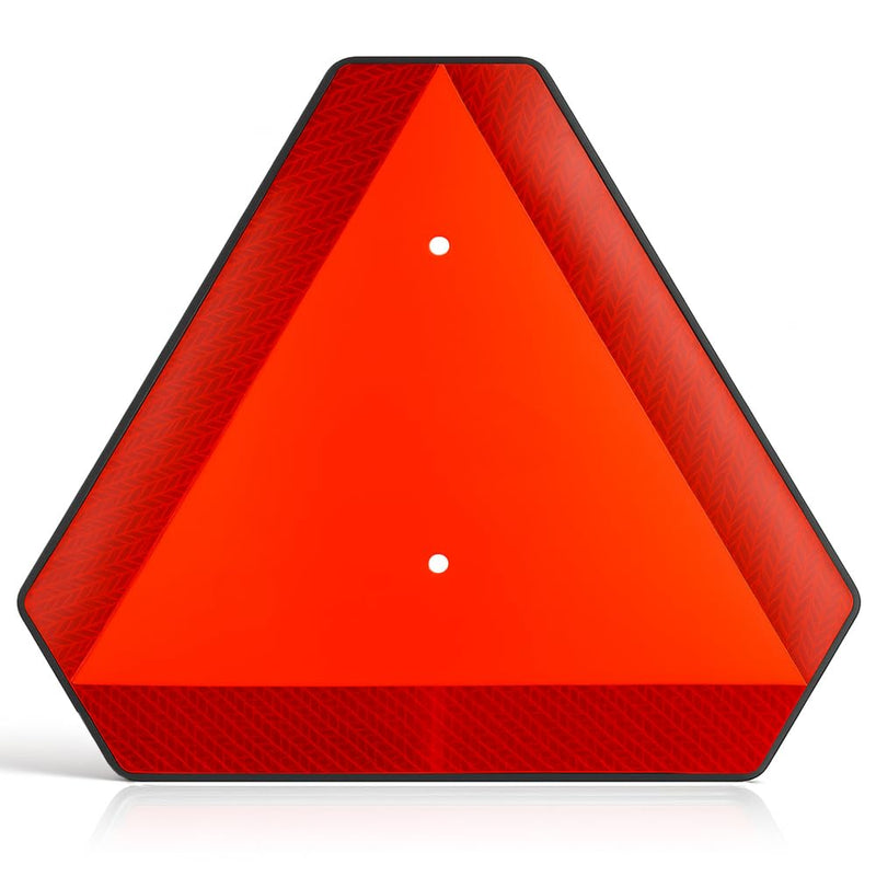 Slow Moving Vehicle Safety Sign,Slow Moving Vehicle Triangle Sign,Plastic 14"x16" Engineering Grade Reflective for Golf Cart (Plastic) Plastic