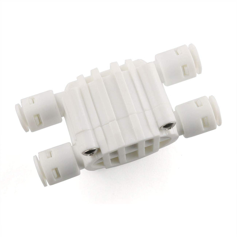 [Australia - AusPower] - E-outstanding 1/4 Inch Push-Fit 4-Way Automatic Shut-Off Valve with Quick-Connect Fittings for Water Purifier Reverse Osmosis System 