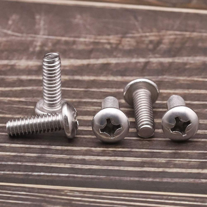 [Australia - AusPower] - 1/4-20 x 3/4" Pan Head Machine Screw, Phillips Drive, 304 Stainless Steel 18-8, Bright Finish, Fully Machine Thread, 50 Pcs 1/4-20 x 3/4" 