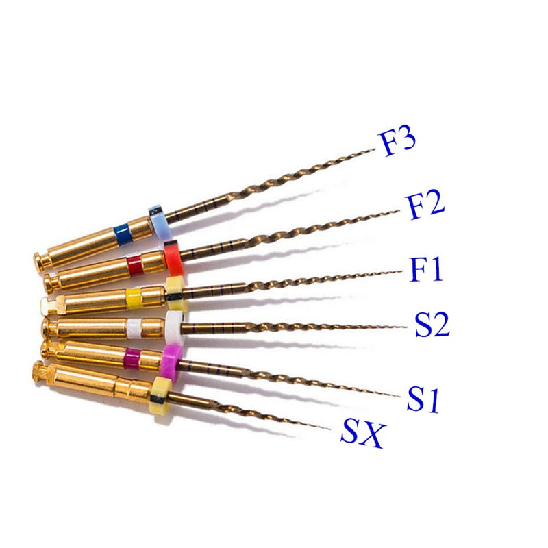 [Australia - AusPower] - Dental Endo Rotary File X-Pro Gold Taper 6PCS Niti Endodontic Root Canal Files (21MM Assort) 21MM Assort 