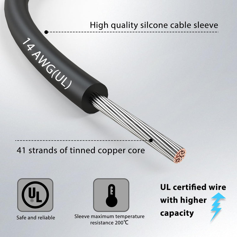 [Australia - AusPower] - 14 Gauge 2pcs 3.3 Ft Stackable 4MM Banana Plug to Alligator Clips UL3135, Heavy Duty Silicone Test Leads Set Jumper Wires Kit for Testing - EDGELEC 3.3 Ft(1m) 