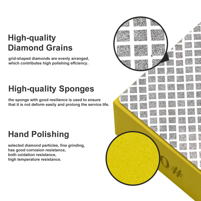 [Australia - AusPower] - 4pcs Diamond Hand Polishing Pads for Ceramic Tile Glass Grinding,Sanding Blocks Polishing 60#,100#,200#,400# 4PCS 