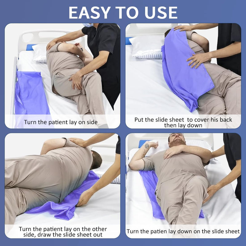 [Australia - AusPower] - Patient Transfer Slide Sheet,Low Friction Transfer Sheet for Patient,Washable Slide Sheets for Moving Patients (Purple, Purple Flat-55 * 78 Inches) Purple Flat-55*78 Inch 
