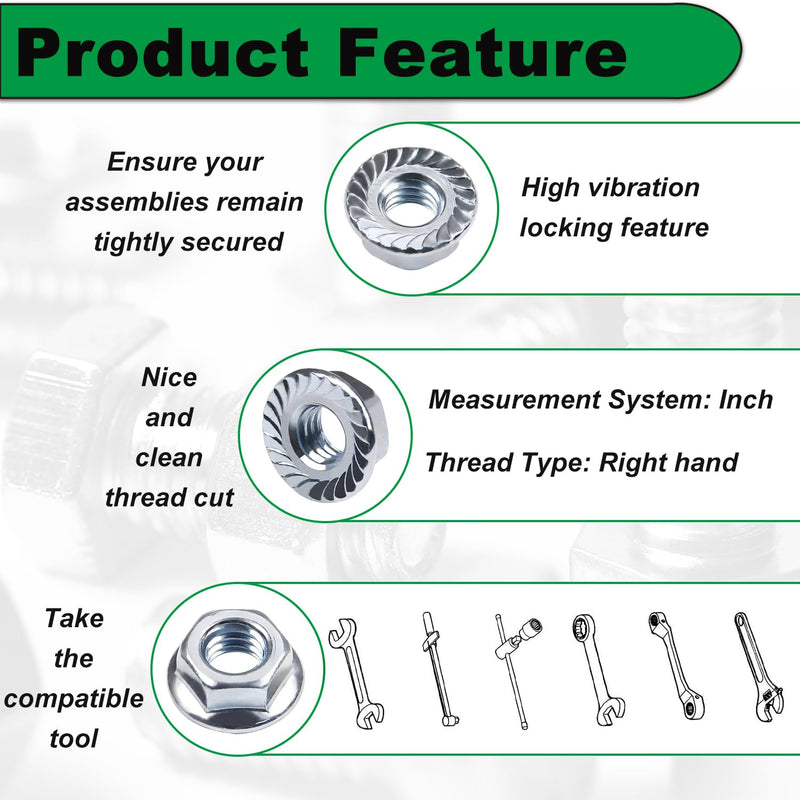 [Australia - AusPower] - M8 Serrated Flange Nut, 15pcs M8-1.25mm Hexagon Flange Nuts, 304 Stainless Steel, Metric Hex Nuts Fasteners, Right Hand, Replacement Lock Nut for DIY Home Mechanism M8-1.25 