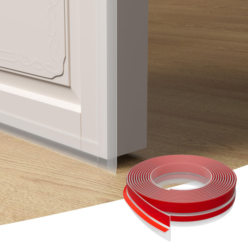 [Australia - AusPower] - T-Shaped Door Draft Stopper, Silicone Seal Strip for Door & Windows Gaps,Weather Stripping Door Seal Strip,20Ft,Clear 20FT Clear 