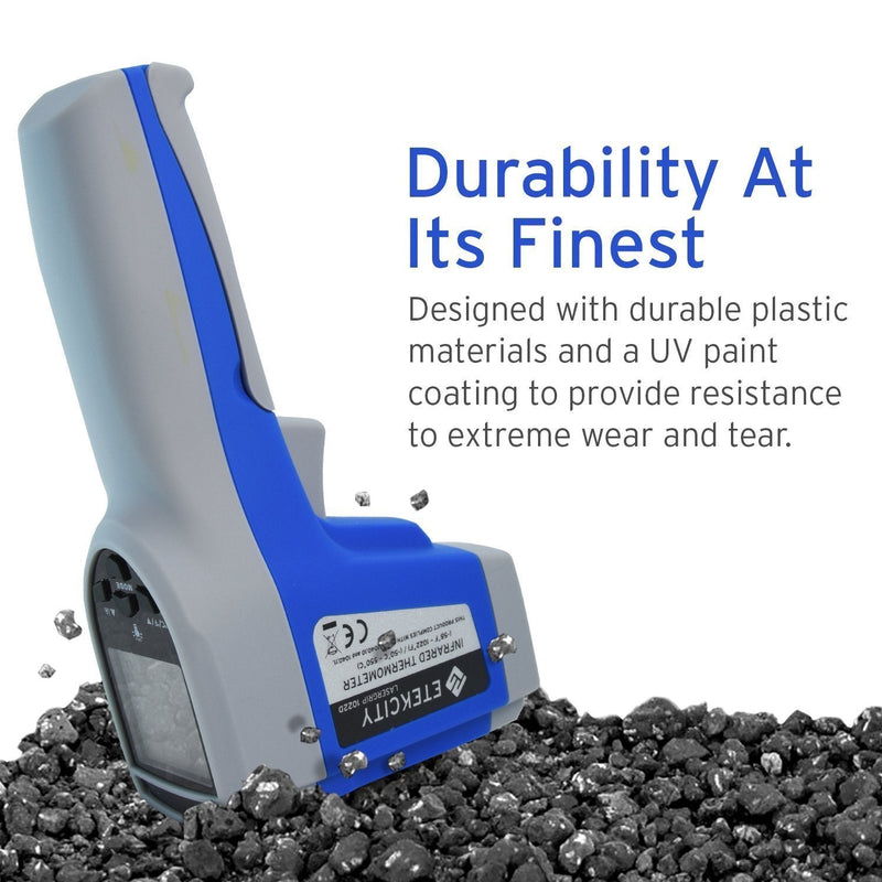 [Australia - AusPower] - Etekcity Infrared Thermometer 1022D (Not for Human) Dual Laser Temperature Gun Non-contact-58℉~1022℉ (-50℃ ~ 550℃) with Adjustable Emissivity & Max Measure, Standard Size, Blue & Gray 