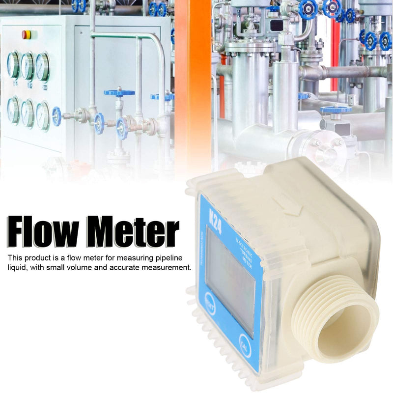 [Australia - AusPower] - Digital Turbine Flow Meter 1inch Gasoline Fuel Pump Flowmeter for Chemicals LCD Display Fuel Flow Meter for Gas Diesel Water Measurement K24 