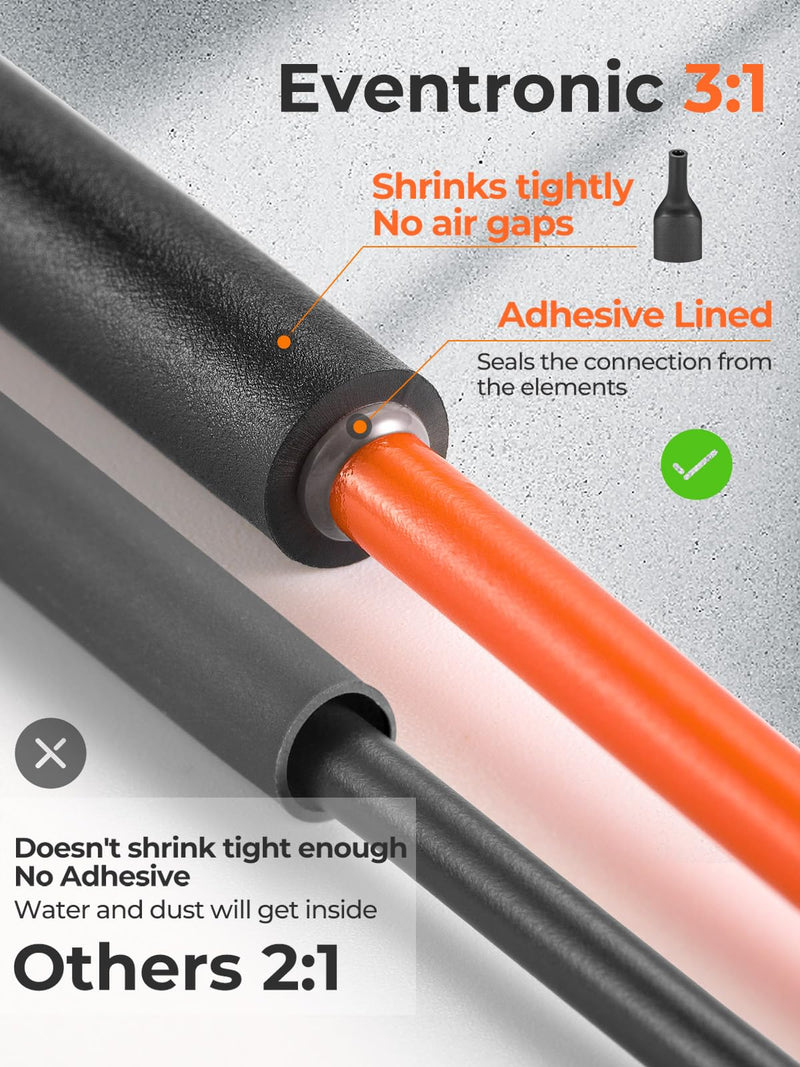 [Australia - AusPower] - 3/4" Heat Shrink Tubing-3:1 Ratio Adhesive Lined-Marine Grade Heat Shrink Tube-Wire Waterproof Industrial Large Heat Shrink Tubing-Black-13.2FT 1 3/4"(19.1mm)-13.2ft 