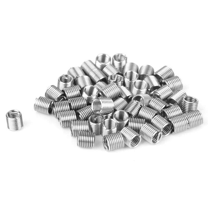 [Australia - AusPower] - Wire Thread Inserts, 50Pcs M4 x 2D Stainless Steel Coiled Wire Helical Screw Thread Inserts with M4 Installation Tool, ST4 Dedicated Tap, Tang Breaker, Drill Bit 
