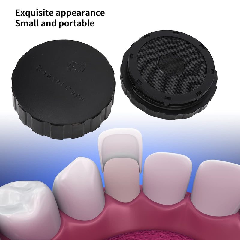 [Australia - AusPower] - Dental Veneer Box, Dental All Ceramic Veneer Processing Box, Portable and Reusable Denture Storage Box with Spare Pad, Round Shape, Ultra Thin Mesh, Black 