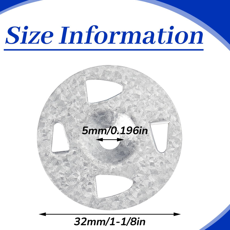 [Australia - AusPower] - Washers for Installation of Foam Board Panels 1-1/8 Inch Galvanized Steel Washer for Fixing Fastening Installation(80 Pcs) 80 