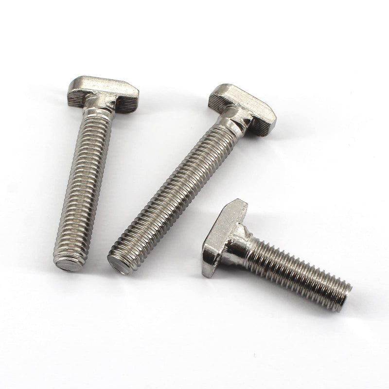 [Australia - AusPower] - 20Pcs M6x16 304 Stainless Steel T-Slot Bolt 30 Series Aluminum Profile T-Shaped Screw Bolt Fastener 15.3mm Head Size 