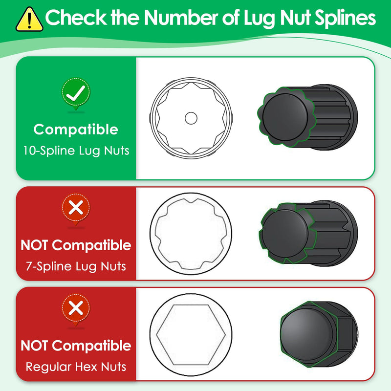 [Australia - AusPower] - Feekoon 10 Spline Lug Nut Key Replacement for TA20-17/19, Compatible with Bimecc 10-Spline Lug Nut and Lug Bolts, Passenger w/ 17MM and 19MM Hex Drive, Steel (Silver,1 Pack) 