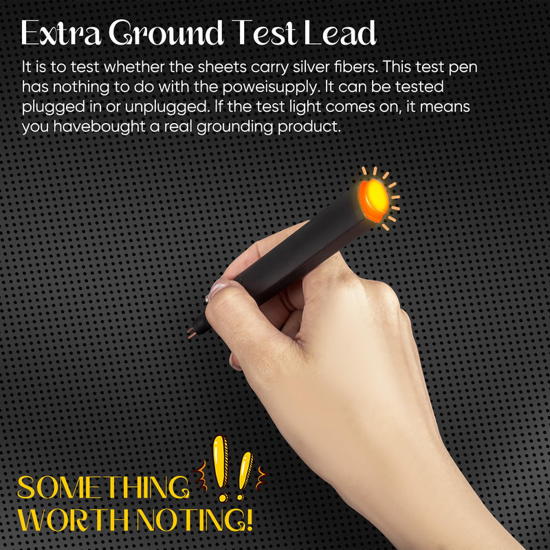 [Australia - AusPower] - Grounding Mat for Bed, Enjoy The Grounding Effect Indoors, for Better Sleep, Pain and Stress Relief, Grounding Mat Set Comes with Grounding Cord Black Full 