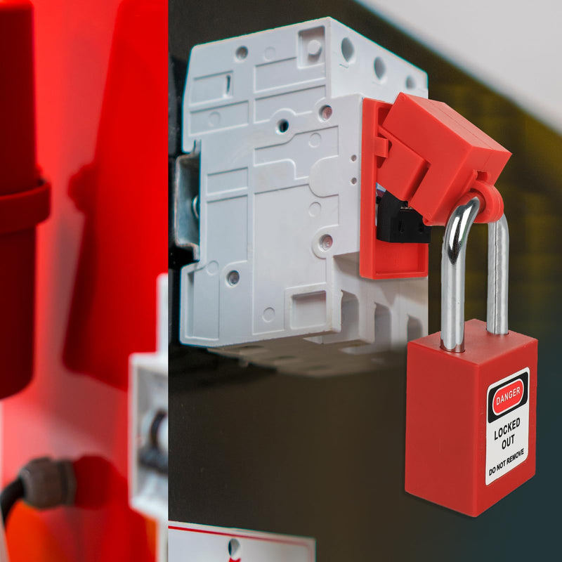 [Australia - AusPower] - Circuit Breaker Lockout Device - 16 Pack Compatible 120/277 Volt, Clamp-on Single Pole Breaker Lock Out Device 16 PCS Breakers Lockout Universal Electrical for Loto Station Lock Out Tag Out Set 