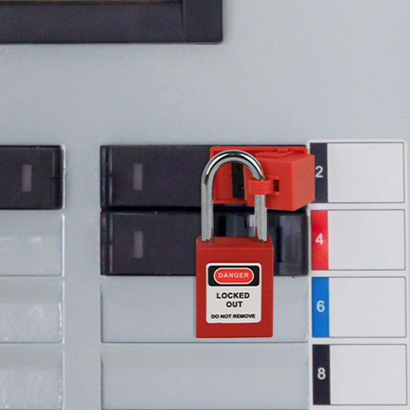 [Australia - AusPower] - Circuit Breaker Lockout Device - 16 Pack Compatible 120/277 Volt, Clamp-on Single Pole Breaker Lock Out Device 16 PCS Breakers Lockout Universal Electrical for Loto Station Lock Out Tag Out Set 
