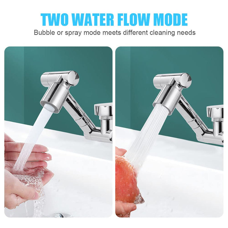 [Australia - AusPower] - Flintronic Rotating Tap Attachment, 1440 Degree Multifunctional Extension Tap with 2 Adjustable Aerlators, Faucet Extender for Kitchen and Bathroom 