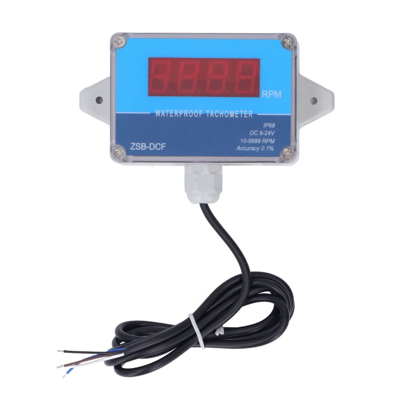 [Australia - AusPower] - Digital Tachometer, Waterproof 10-9999RPM High Accuracy Hour Counter Speedometer, DC 8V-24V Motor Tachometer with Hall Sensor for Ship, Mechanical Equipment, Lathe 
